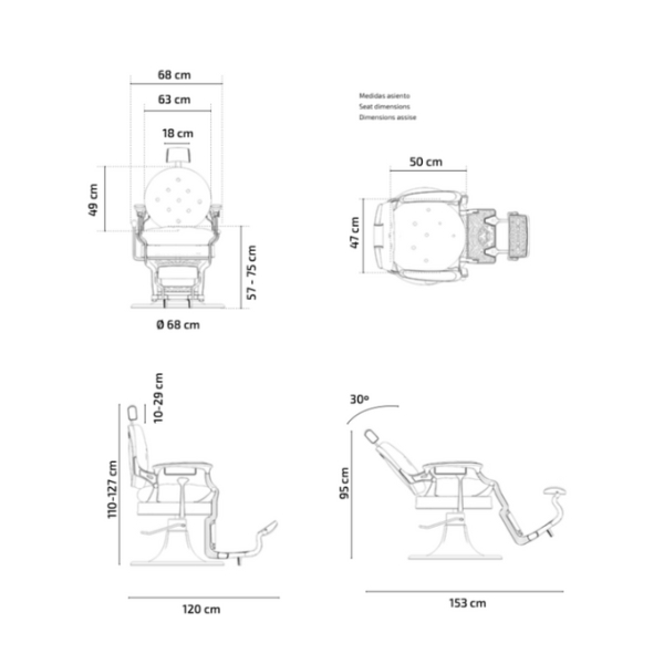 Mirplay Barber Chair - Clint BR
